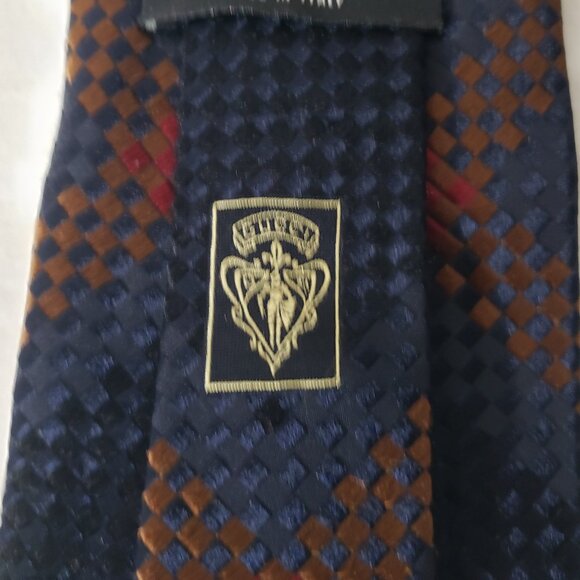 GUCCI Made in Italy 100% Silk Necktie - Black Brown Red Square - 3 3/4" x 58" - Picture 8 of 10
